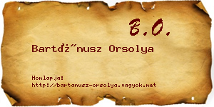 Bartánusz Orsolya névjegykártya